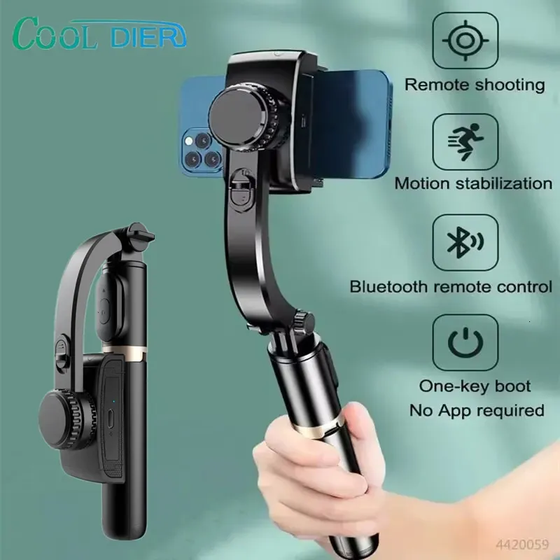 Selfie Monopodları COOL DIER 2023 Telefon Gimbal Sabitleyici Kablosuz Bluetooth Selfie Çubuğu Tripod Sabitleyici Tutucu Braketi_voghion.com