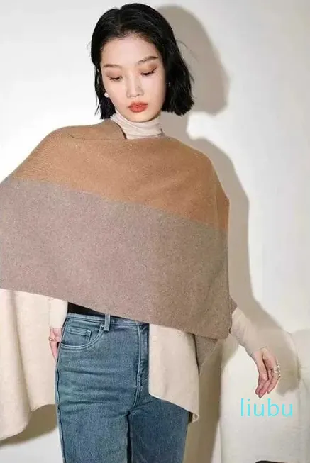 Shawls Merino Wool Shawl Scarf Sweater Women's Fashion Knitting Lightweight Thermal Wrap Cardigan Luxury Women Scarf Four Seasons