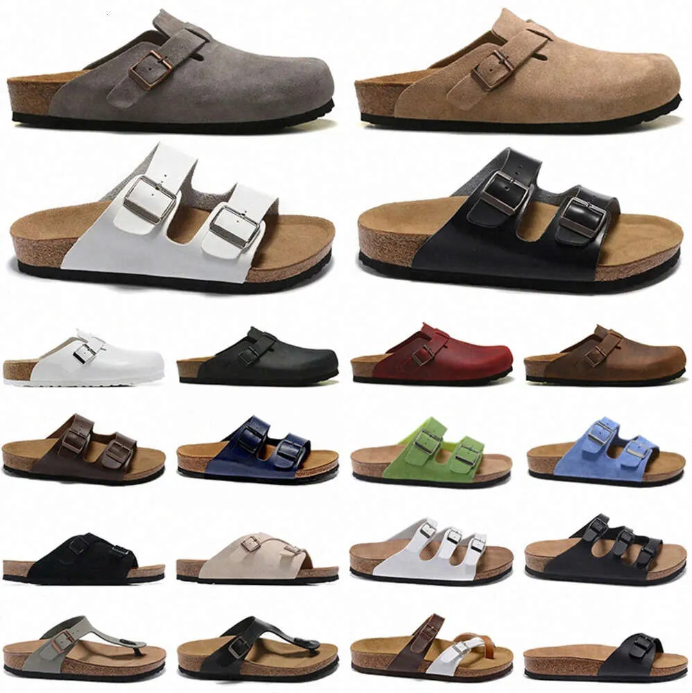 Birks Boston詰まりBirkens Tock Arizona詰まりサンダルスリッパデザイナースリッパ男性女性ソフトフットベッドスエードレザーバックルストラップブラウンマイクロファイバースライダー