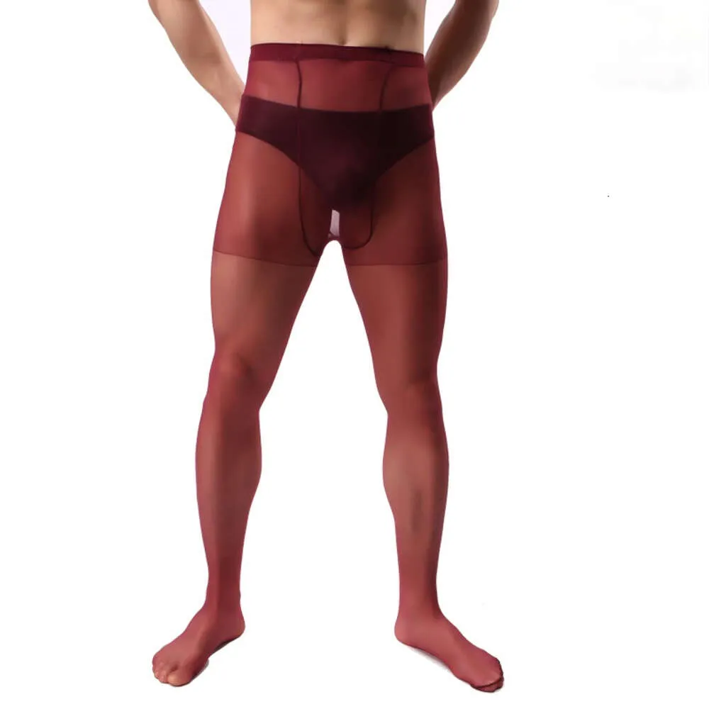 Meia-calça transparente vermelha escura masculina, roupa íntima sexy erótica transparente, meias de corpo, sissy, homem gay, fetiche, lenceria para hombre