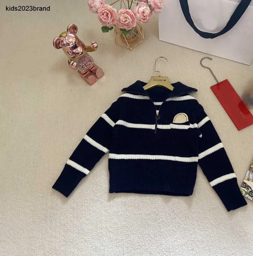 Nieuwe baby trui Halve rits ontwerp kind hoodie Maat 100-160 herfst kinderen designer kleding Gebreide peuter trui Dec05
