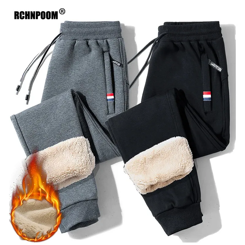 Mens Pants Winter Warm Fleece Men Lambswool Thick Casual Thermal Sweatpants Male Trousers Brand High Quality Fashion Joggers 231206