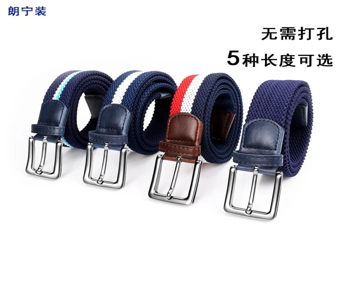 Ceinture en toile Double couche respirante et décontractée pour hommes, ceinture élastique avec boucle ardillon pour golf business, 7116472