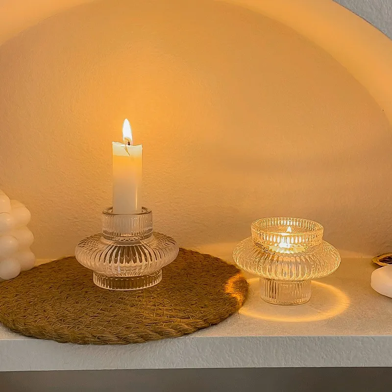 Pilar decorativo castiçais de cristal atarraxamento castiçal suporte de velas castiçais para decoração de casamento em casa