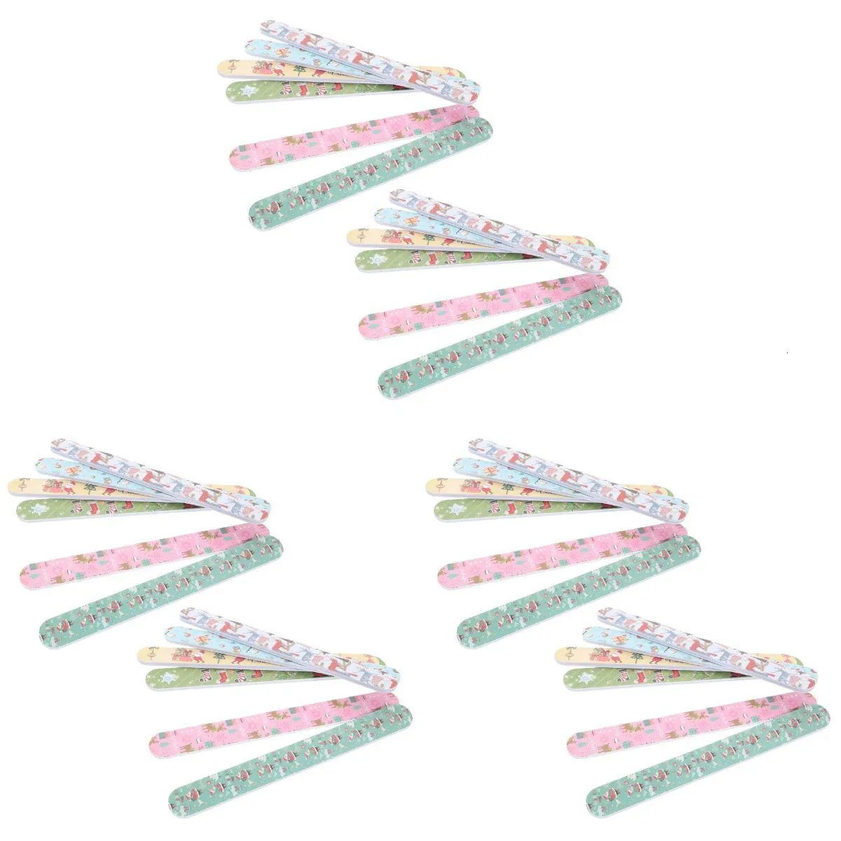 네일 버퍼 45 PCS 크리스마스 네일 파일 파일 액세서리 Grit DIY Xmas 광택기 전문 도구 페디큐어 EVA Manicure Nail-Buffer 231205