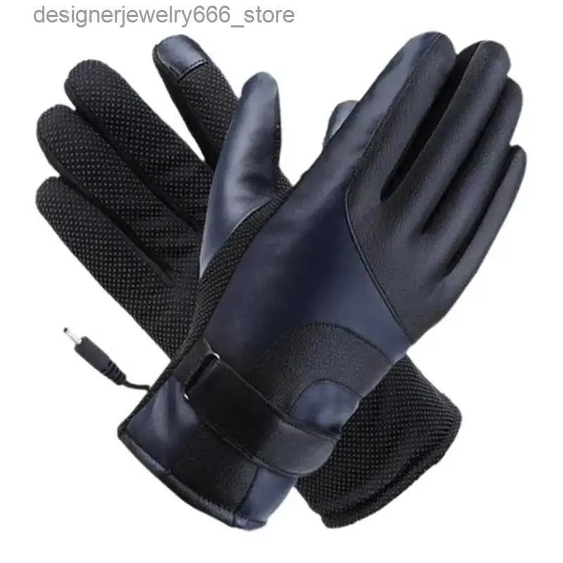 Five Fingers Gloves Electric Heating Gloves 2pcs Portable Winter Heated Gloves USB Heating Gloves Multifunctional Plug And Play Hot Hands Thermal Q231206