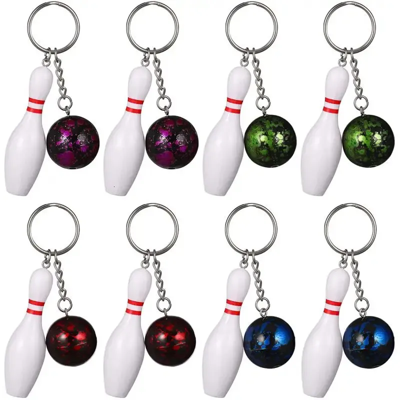 Porte-clés Longes 8 pièces porte-clés hommes Bowling accessoires hommes porte-clés porte-clés porte-clés Bowling pendentif porte-clés créatif porte-clés 231205