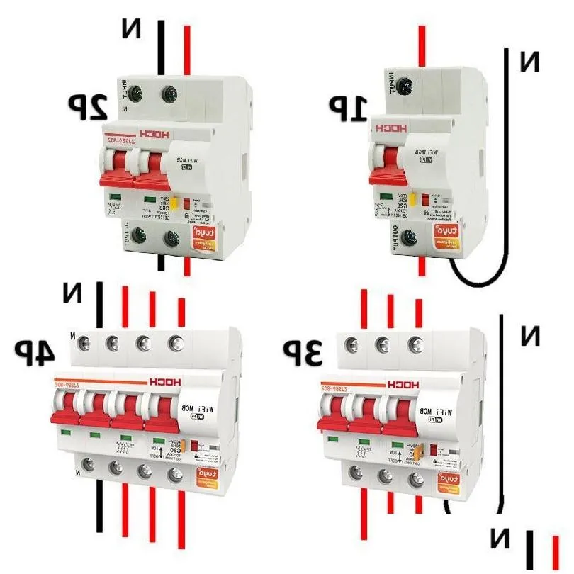 Disjuntores Zjsb9-80Z Tuya Wifi Breaker Smart Life Timer Controle Remoto 2P Interruptor Sem Fio Inteligente Fábrica Runan Drop Deliv Dh15D