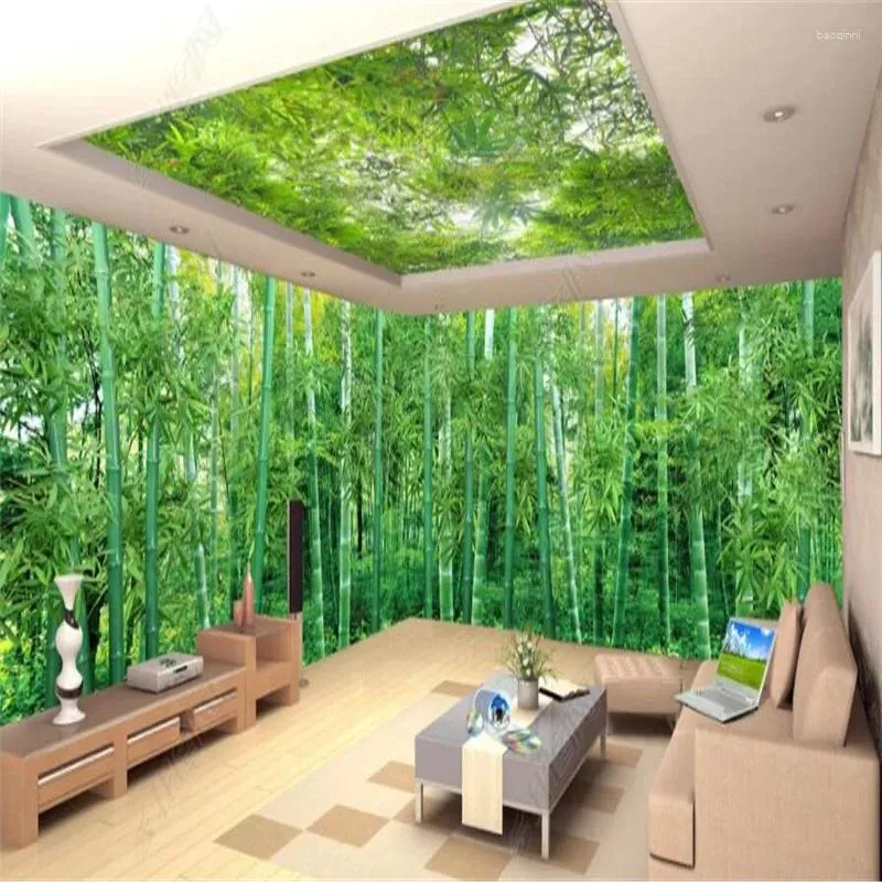 Tapeten Großes Wandbild Panoramablick Natürliche Landschaft Bambus Wald Landschaft Po Für Wohnzimmer 3D Tapeten Wohnkultur