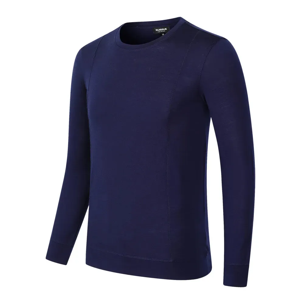 Herrens termiska underkläder 100% Merino Wool Base Layer Mens Merino Shirt Thermal Underwear Top 210g Merino Wool Everyday Baselayer Trekking Jakt 231206