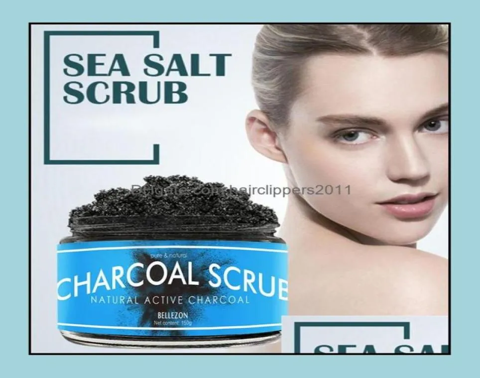 Vücut Scrubs Banyo Sağlığı Güzellik Yüz Scrub Bambu Kömür 150g Detoksifikasyon Doğal Aktif Karbon Eksfoliye Edici Shea Yağı D4817870