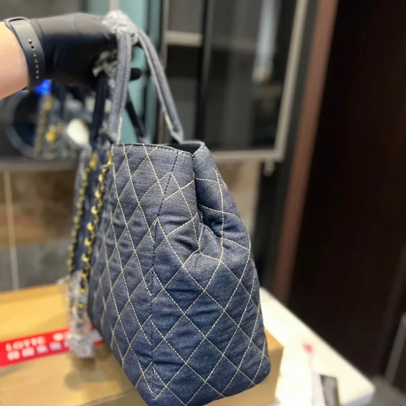 Quilted denim maxi crossbody bag sale