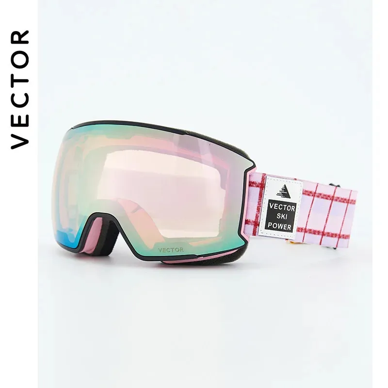 Skidglasögon Vector Small Ski Goggles Frame Print Rem för män Kvinnor utbytbara magnetlins UV400 Solglasögon Anti-dimma snöglasögon 231205