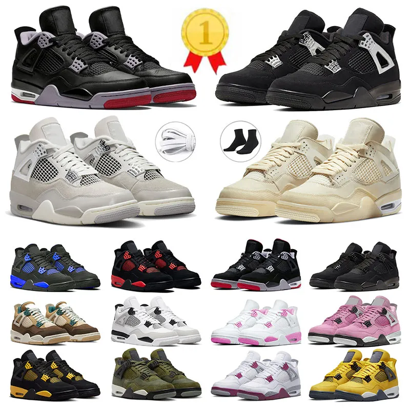 Jumpman 4 4S Mens 여자 농구화 IV 선인장 잭 핑크 자료 재사용 Red Thunder Military Black Panther 스니커 트레이너 DHGATE