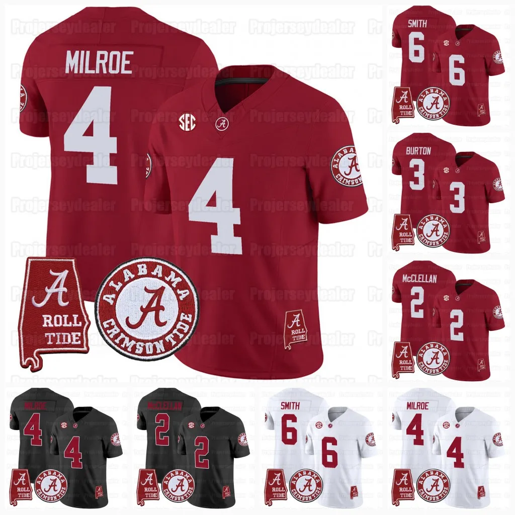 Alabama Crimson Tide 2023 24 Jersey de fútbol universitario NCAA Jalen Milroe Jase McClellan Jermaine Burton Caleb Downs Terrion Arnold Ty Simpson Tyler Buchner Lonergan