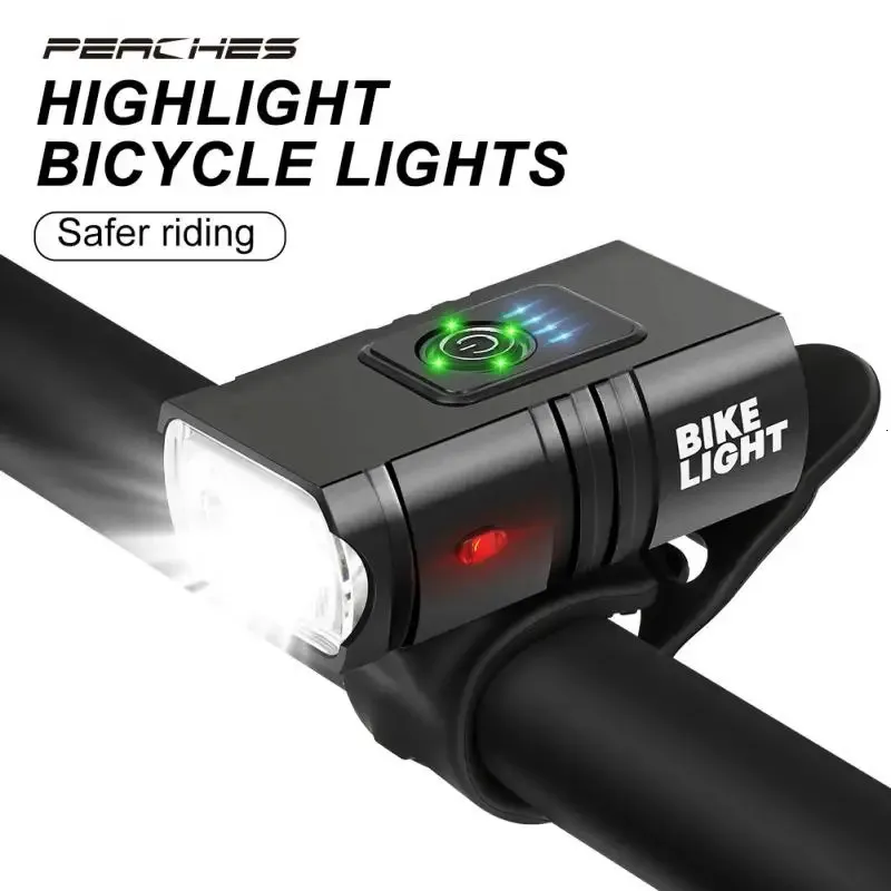 Cykelbelysning LED -cykel 1000lm USB -uppladdningsbar Power Display MTB Mountain Road Front Lamp Flashlight Cycling Accessories 231206