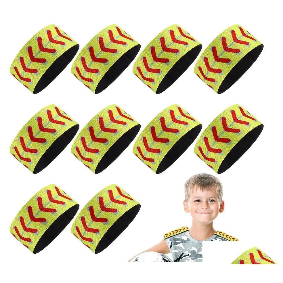 Accessoires de sport en titane Accessoires 10 pcs Bandes de manches de softball Titulaires Cravates Sangles jaunes pour attaches de chemise de sport Drop Deli Dhyxy