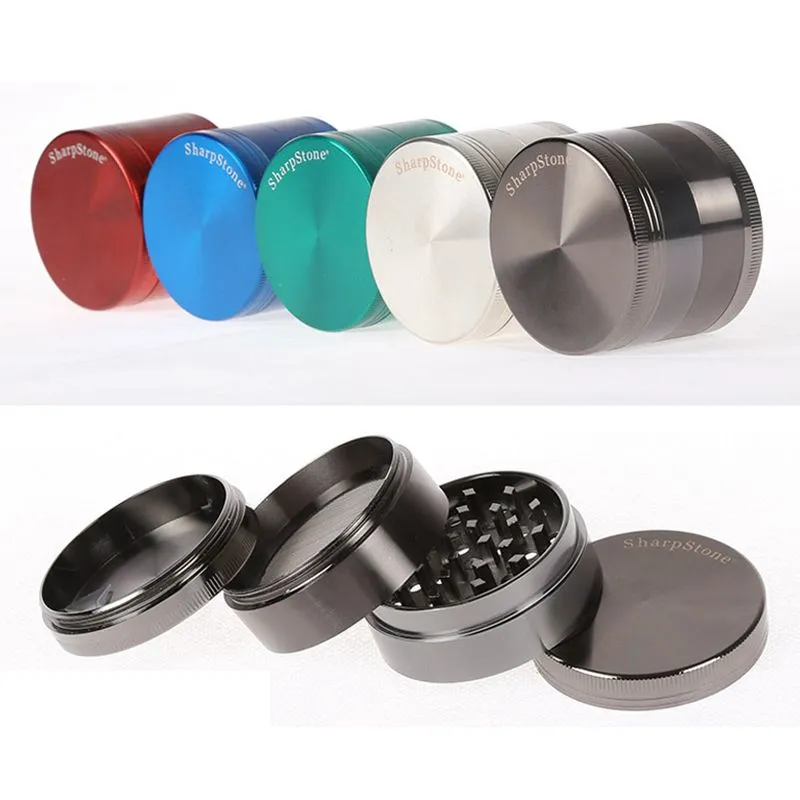 Sharpstone 4 Part Zinc Alloy Herb Grinder 40mm/50mm/55mm/63mm CNC Spice Cracker Tobacco Metal Grinder for Smoking Accessories