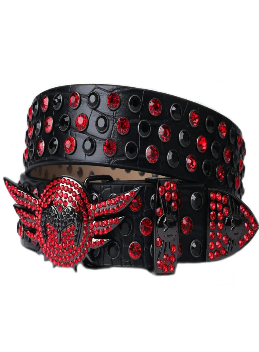 Cinta de luxo strass cintos para homens mulheres jeans cowgirl cowboy couro ocidental diamante cravejado belt3656621