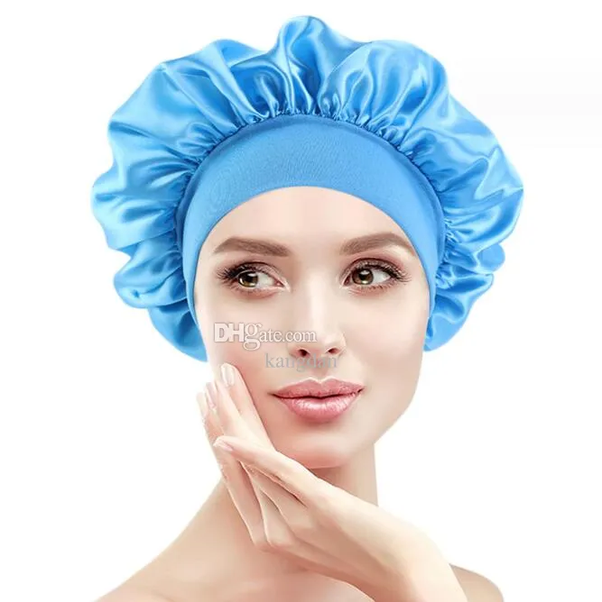 Bonnet de nuit en Satin pour femmes, soins capillaires, Bonnet de nuit, Extra satiné, soyeux, bonnet de douche, avec bande élastique de qualité supérieure