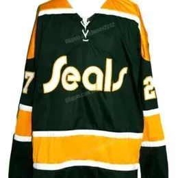 Custom Retro Meloche #27 California Golden Seals Hockey Jersey Stitched Green Size S-4xl Any Name and Number Top Quality Jerseys