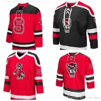 NCAA Mens NC State Wolfpack Black Mr. Plow Wolfhead Hockey Jersey College wear Embroidery Stitched Customized Any Name Any Number