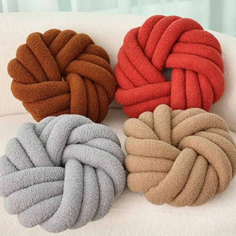 Cuscino/decorativo morbido rotondo rotondo fatto a mano divano a sfera annodata divano velluto sedia a sfera per peluche decorazioni da letto cuscino sedia da soggiorno ripieno