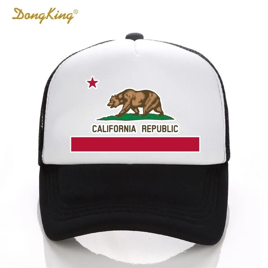 Dongking Fashion Trucker Hat California Flag Snapback Cap Retro California Love Vintage California Republic Bear Top D18110601892