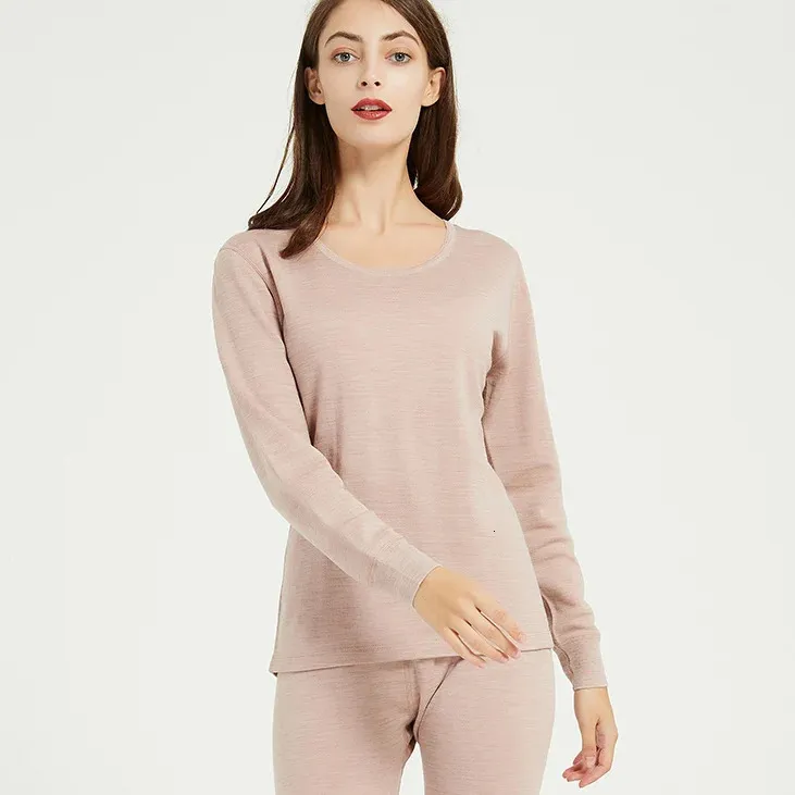 100 Merino Wool Women Thermal Underwear Set Thickness 260gsm