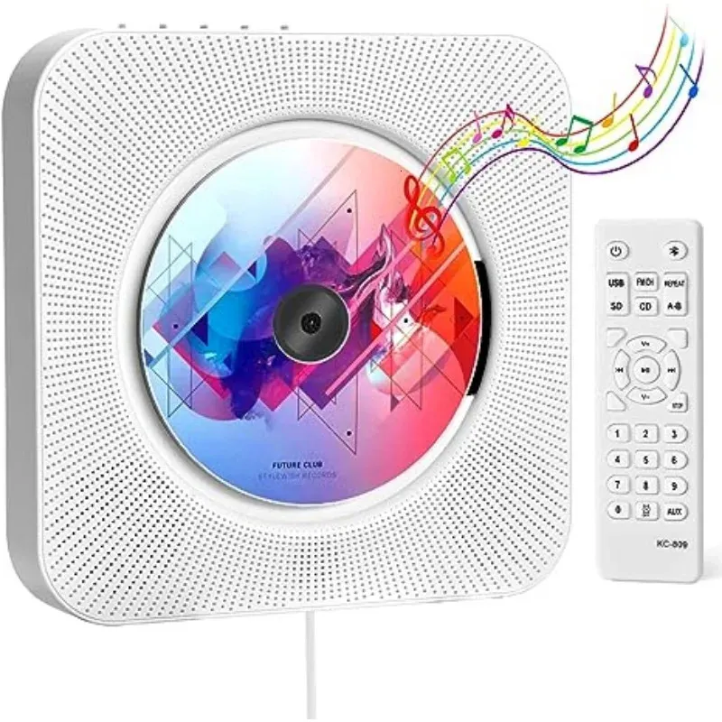Qoosea Wall Mounted CD Player With LED Screen, Remote Control ...