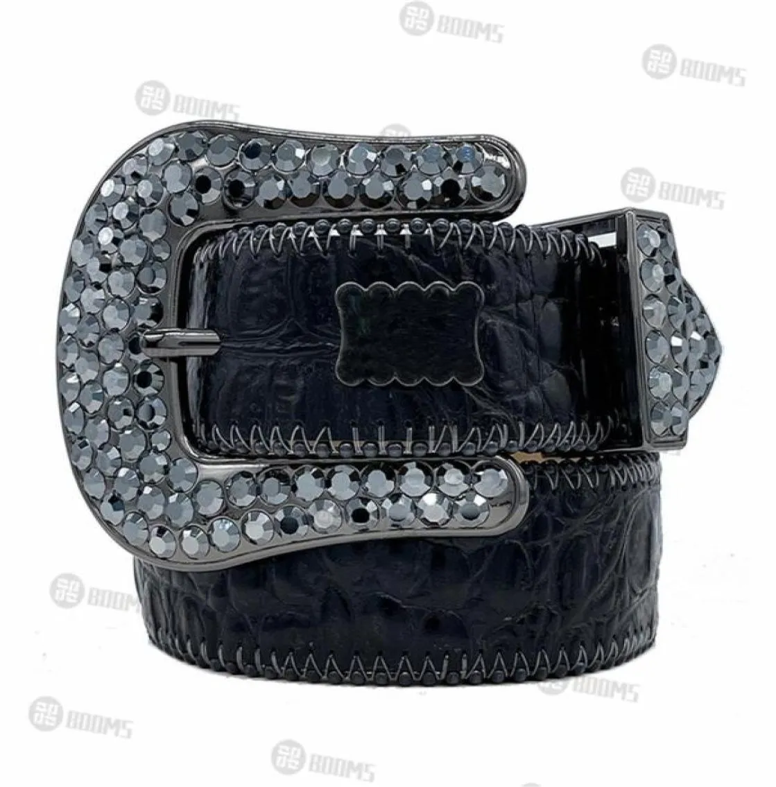 Cintura firmata 2021Simon Cinture per uomo Donna Cintura con diamanti lucidi nera Noir Classic233P7072010