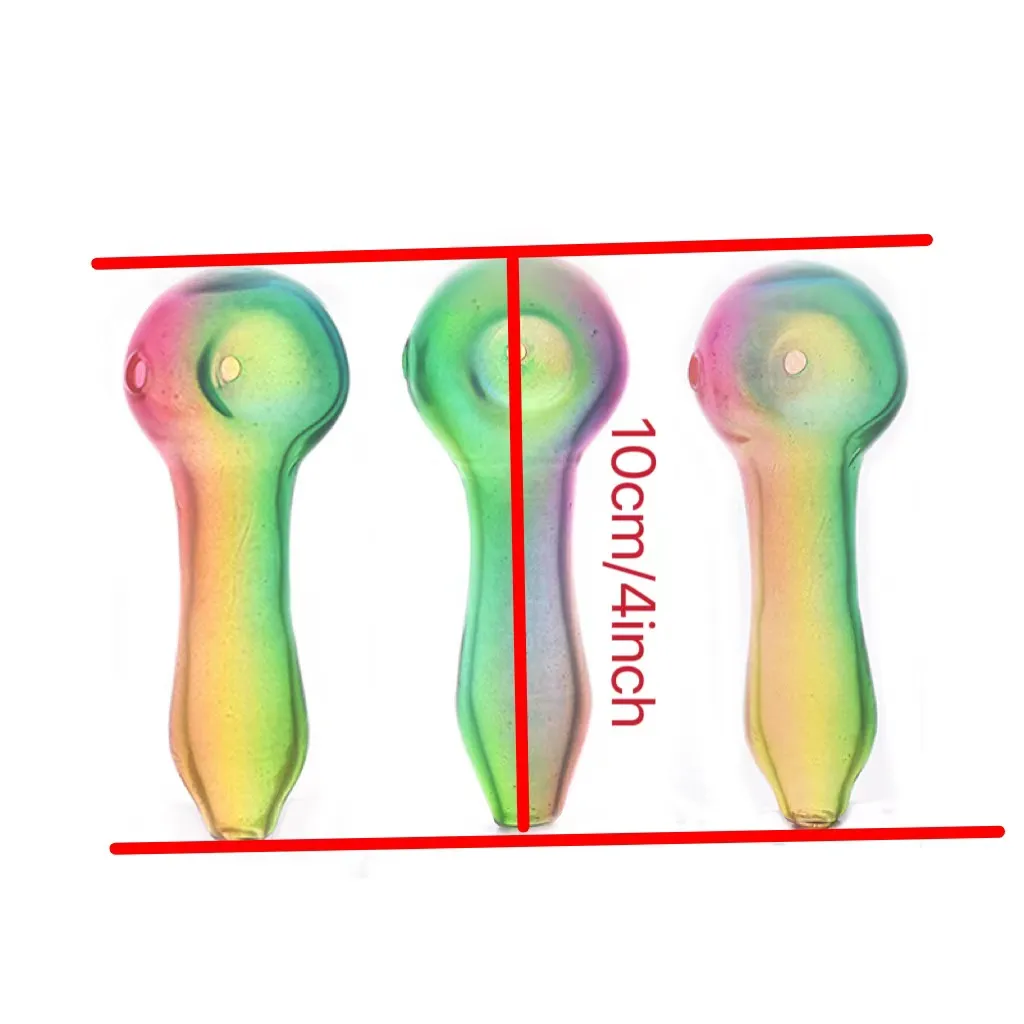 Оптовая продажа, 4 дюйма, курительная стеклянная трубка, новейшая красочная Раста, цветная ложка для рисования, табачные трубки