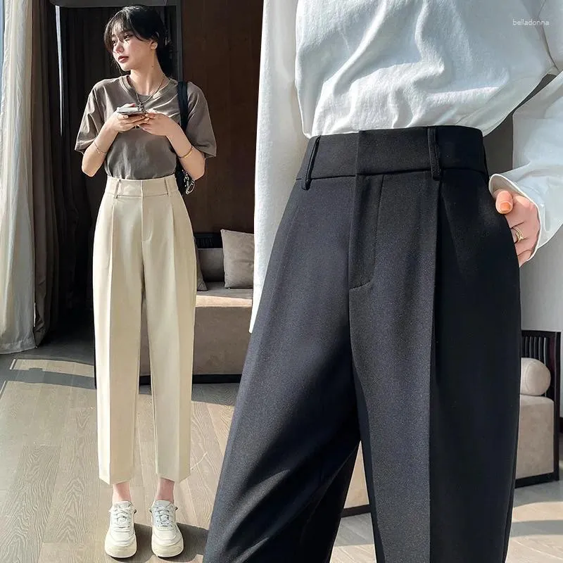 Women's Pants Real S Spot 2023 Spring And Summer Suit Harem High Waist Straight Narrow Version Cigarette Cropped Casual P