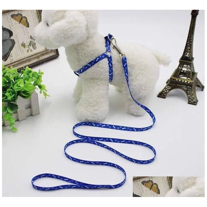 Colliers de chien Laisses 10120cm Harnais Nylon Imprimé Collier réglable pour animaux de compagnie Chiot Chat Animaux Accessoires Collier Corde Cravate Collier2540826 Dhkas