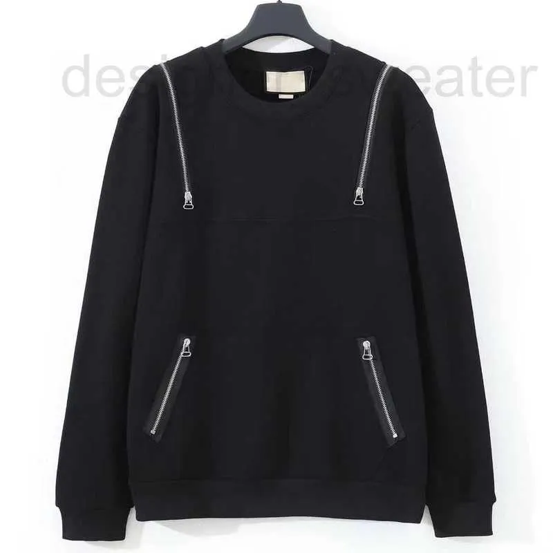 Kvinnors hoodies tröjor Designer Högkvalitativ långärmad trendig Kvinnors fasta färg Double Zipper Letter Tryckt Löst rund nacke pullover hoodie