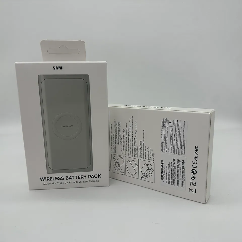 Bateria sem fio Power Bank para Samsung 10000mAh Type-C portátil de carregamento sem fio Powerbank