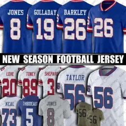 26 Saquon Barkley Jersey Football ''Giants''Daniel Jones Darius Slayton Julian Love Jerseys Richie James Shepard Adoree Jackson Tae