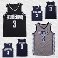 Basketball Jerseys NEW College Basketball Wears NCAA Jerseys Mens Georgetown Hoyas Iverson College Jersey 3ai University Basketball Wears Size S-2XL Quick deli