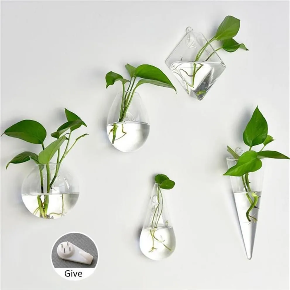 Vases 2pcs / Set Pot de fleur suspendu Vase à boule de verre Terrarium Mur Fish Tank Aquarium Conteneur Homw Decor278J