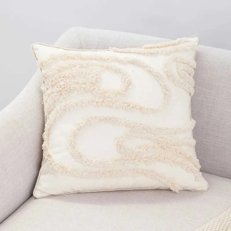 Kudde/dekorativ boho kast täcker linnor randig jacquard mönster kudde täckning för soffa soffa vardagsrum sovrum kussin kanape