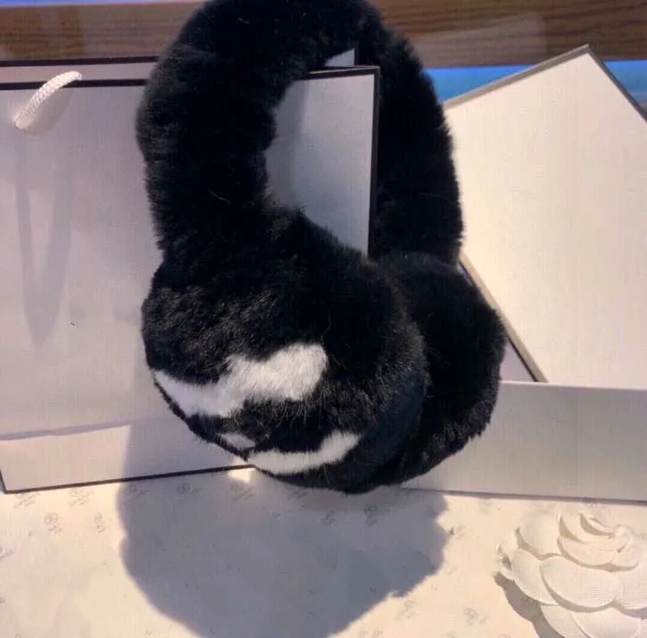 Lüks Tasarımcı Kulak Muffs Klasik Kış Coco Earmuffs Kadın Tavşan Polar Marka Moda Tasarımcısı Sıcak Peluş Orijinal Paket
