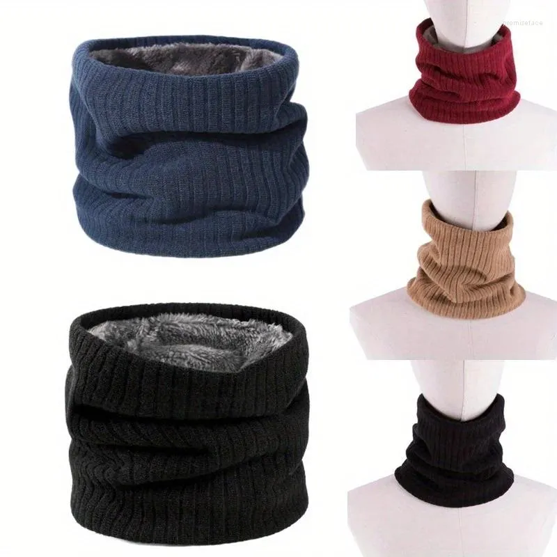 Bandanas Men's Neck Protection Cover Knitted Scarf Padded Warm Woolen Windproof