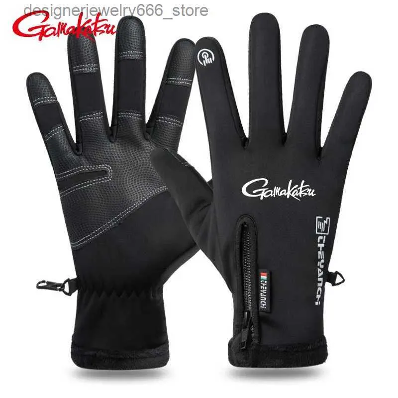 Five Fingers Gloves Winter Outdoor Men Fishing Gloves Two Finger Waterproof  Touch Screen Thick Plus Fleece Non Slip Full Finger Fishing Gloves Q231206  From 5,66 €
