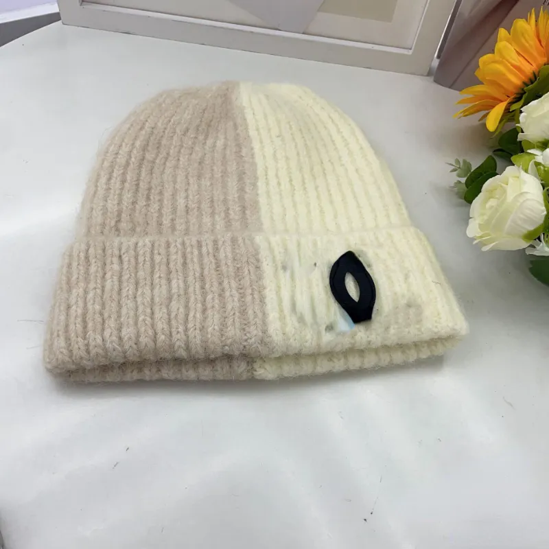 Women Designer Beanies 2023 C New Winter Woolen Hat Korean Version Warm Knitted Hat Patchwork Color Cold Hat