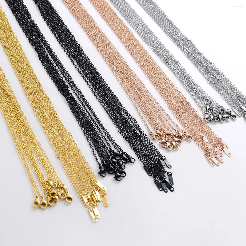 Catene 10 pz/lotto Commercio All'ingrosso FAI DA TE Link 4 colori Piastra IN PVD Collana 2mm Catena In Acciaio Inox Gioielli Choker Per Le Donne E Gli Uomini