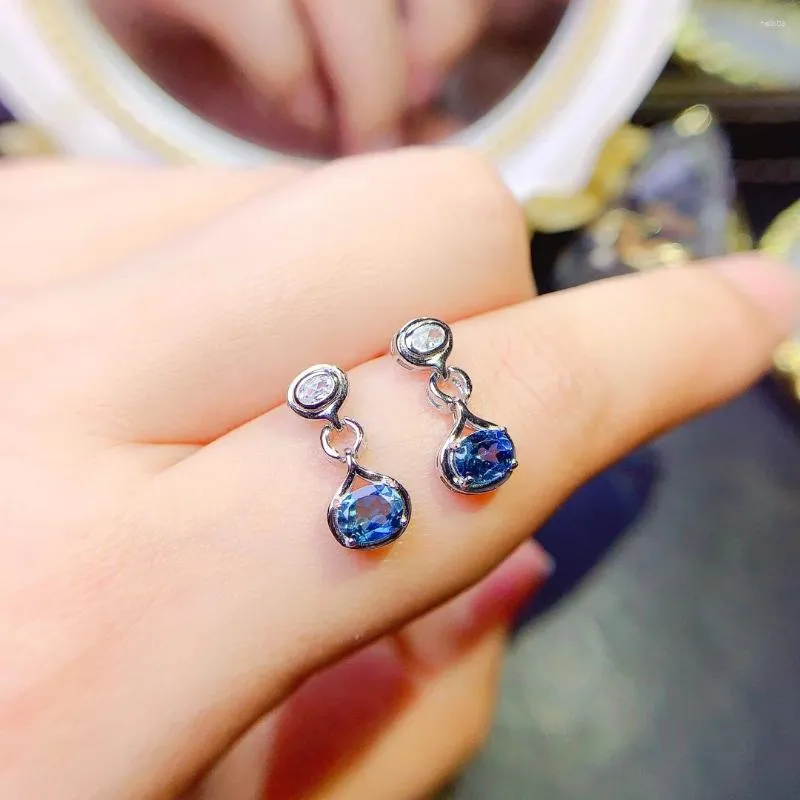 Dangle Earrings Sterling Silver 925 Natural Opal Luxury Women's All-Match Gift Wedding Wedding Free Bine Jewelry