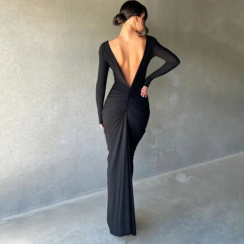 backless ruched maxi dress TAMMY BACKLESS RUCHED MAXI DRESS – AKIRA main image 0