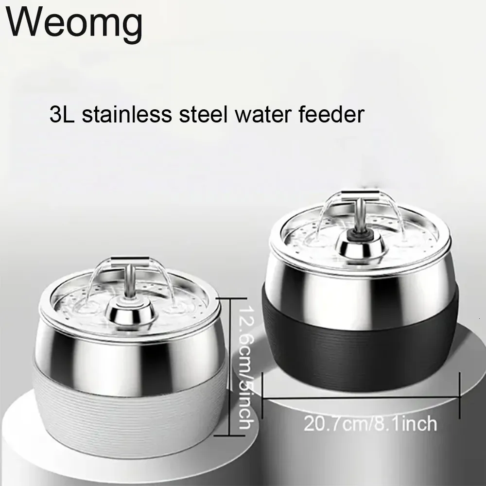 Cat Bowls Feeders 3L Drinking Fountain Automatic Stainless Steel Bowl Pet Dog Water Dispenser Ultra quiet Pump Foutain For Multiple Pets 231205