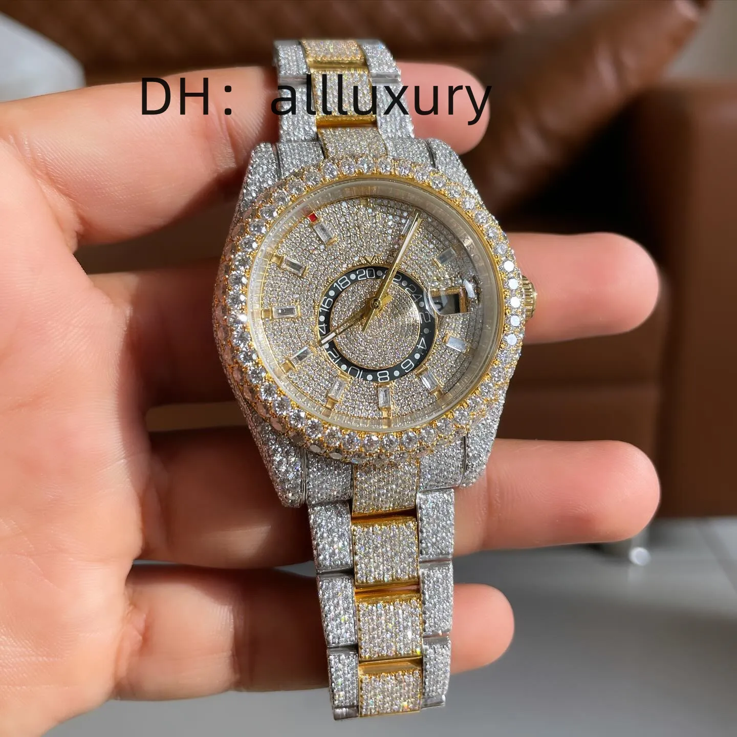 Luxury Watches Mens Watch Designer Watches High Quality Movement Watches Män Moissanite Watch Iced Out Watch Diamond Watch Montre Automatisk mekanisk klocka 153