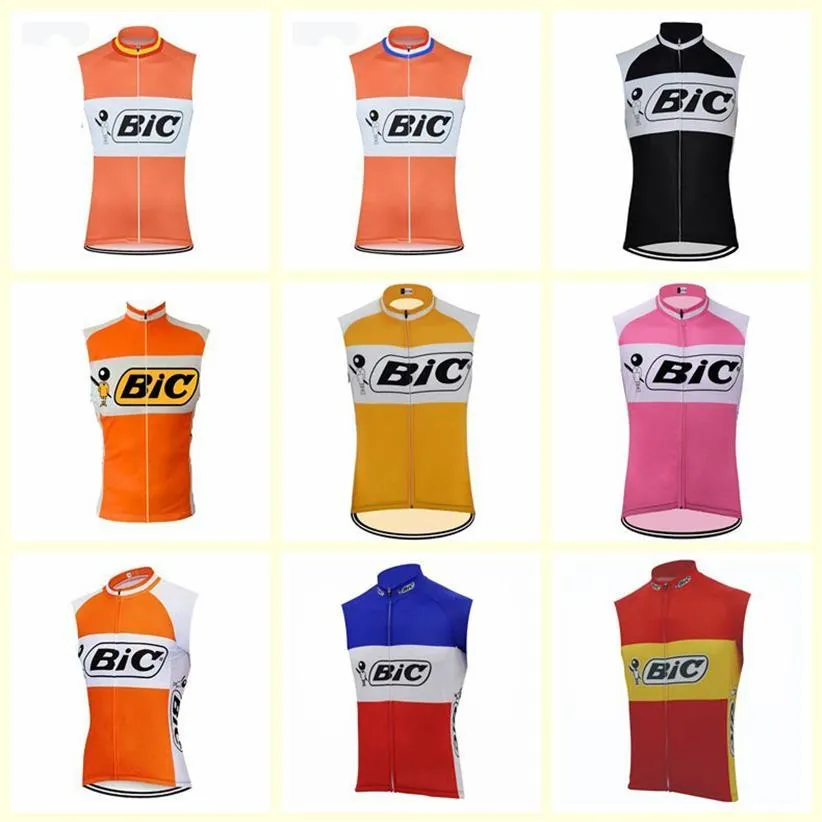 BIC Team Cycling Jersey kamizelka Summer Men Men Bike Tops Szybkie suche ubrania mtb rowerowy mundur U71705226J